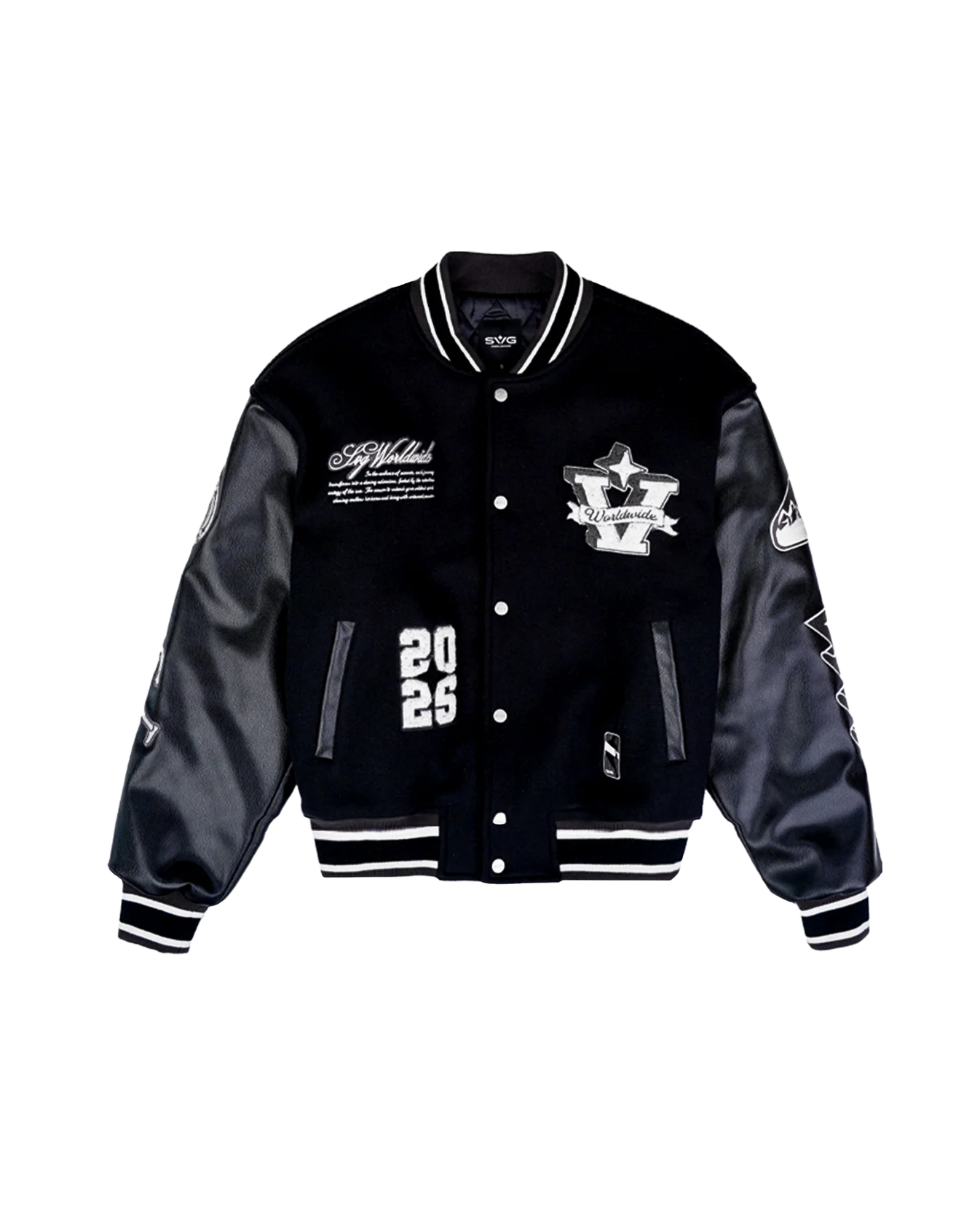 Wool Leather Black Varsity
